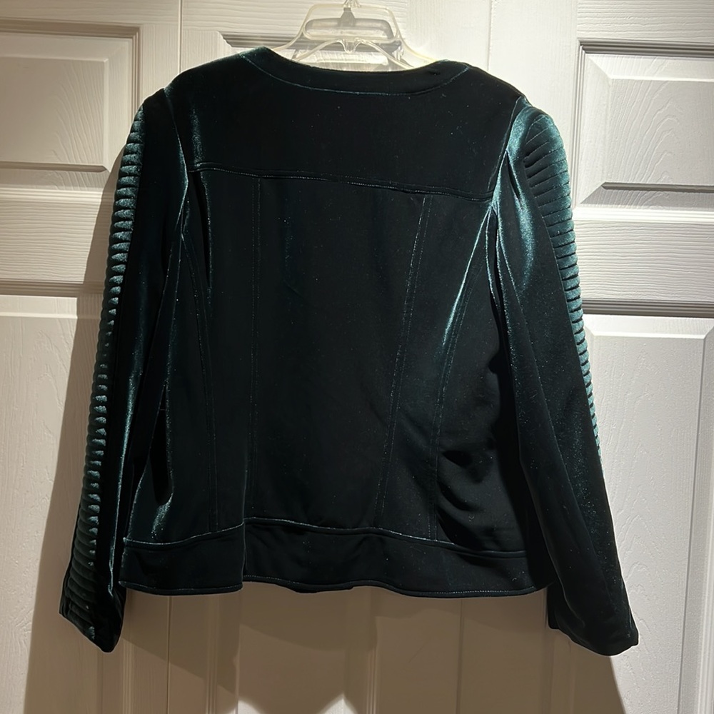 Green velvet jacket by INC 1x - Picture 4 of 6
